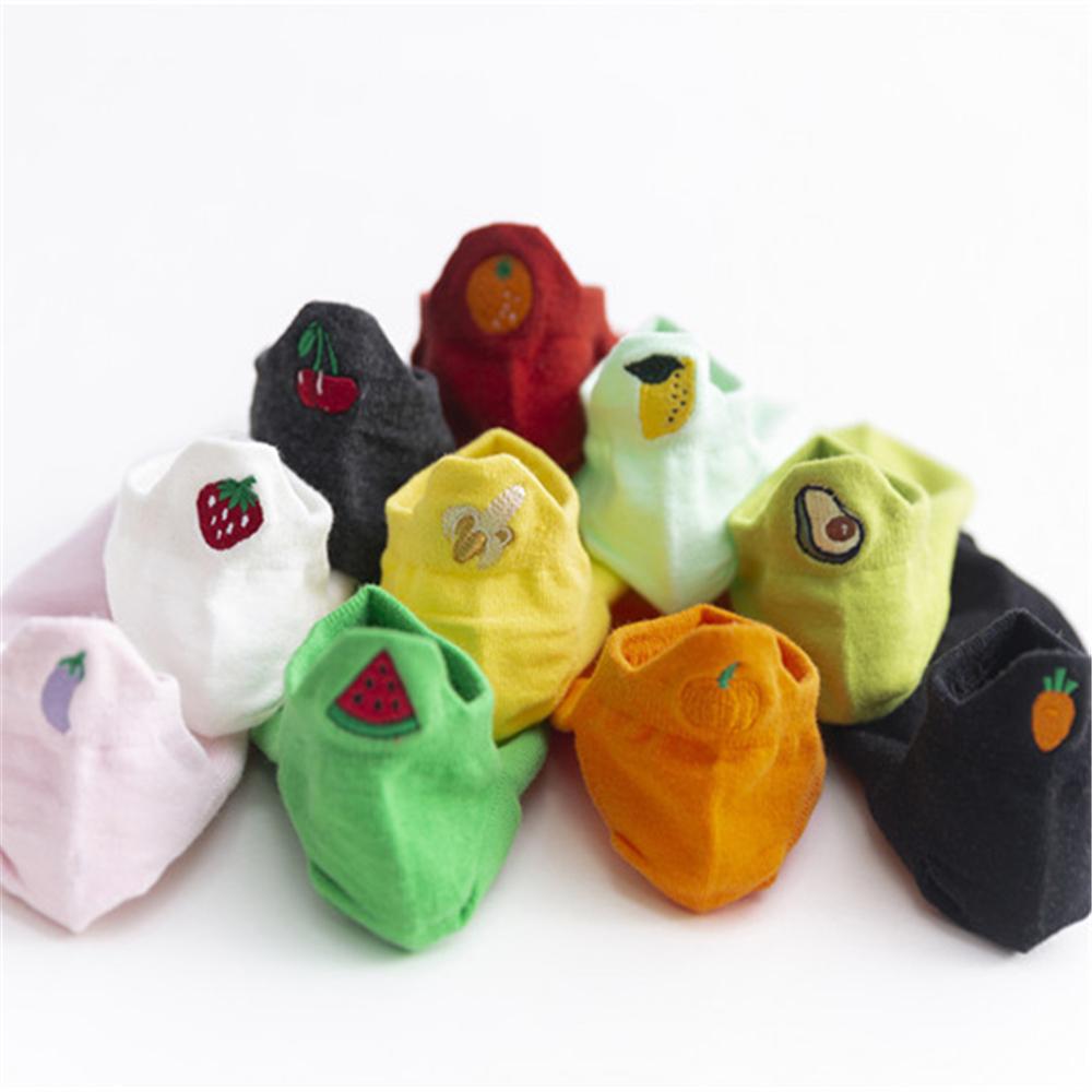 

INS Новые вышитые счастливые фрукты овощи хлопковые носки милые клубника вишня банан авокадо носки женские морковь баклажан