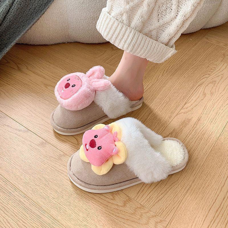 Fashion root cotton slippers for outer wear 2025 autumn and winter new waterproof dormitory thick-soled warm cotton shoes ins