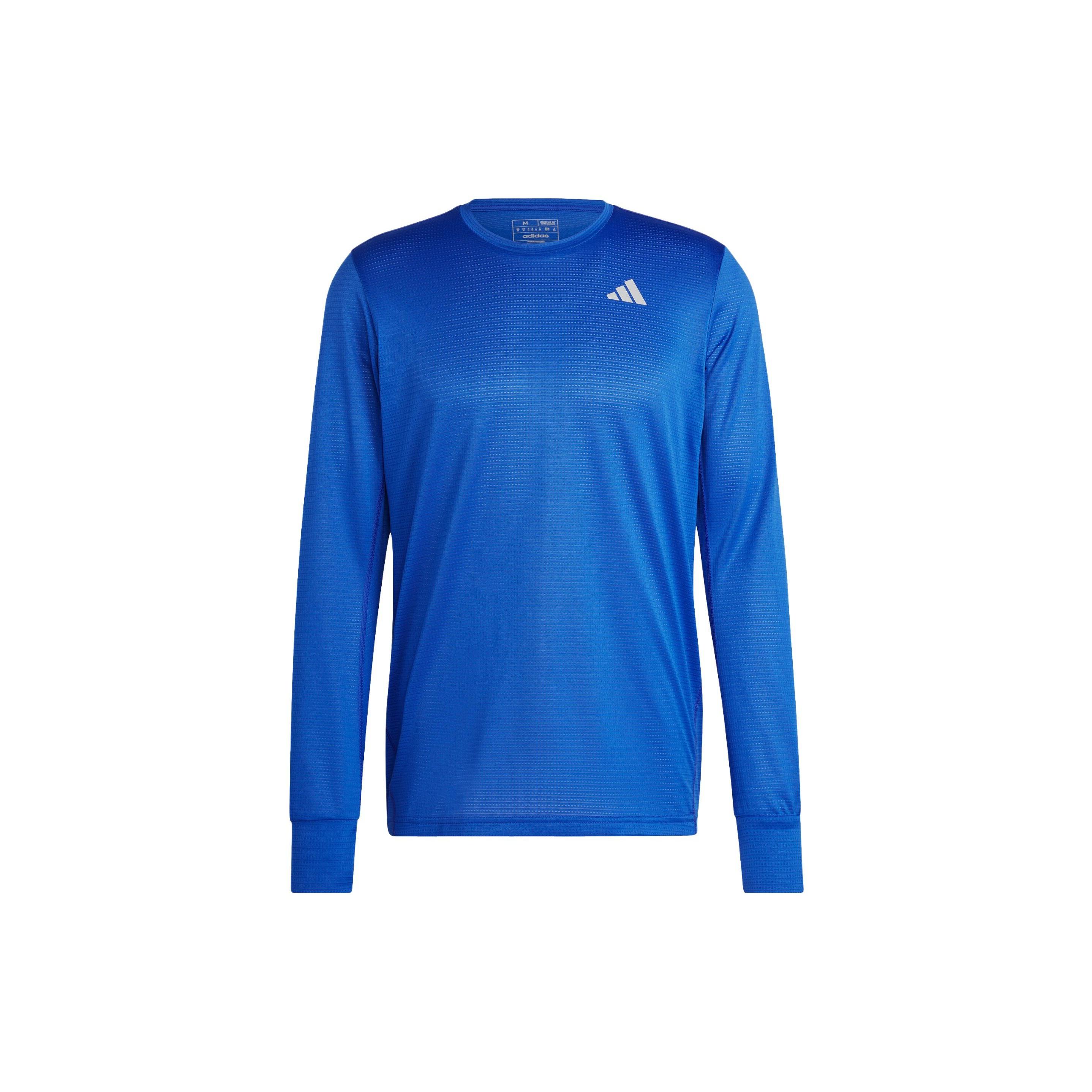 adidas Own the Run Long Sleeve Running T-Shirt Blue Men s HR6600 M