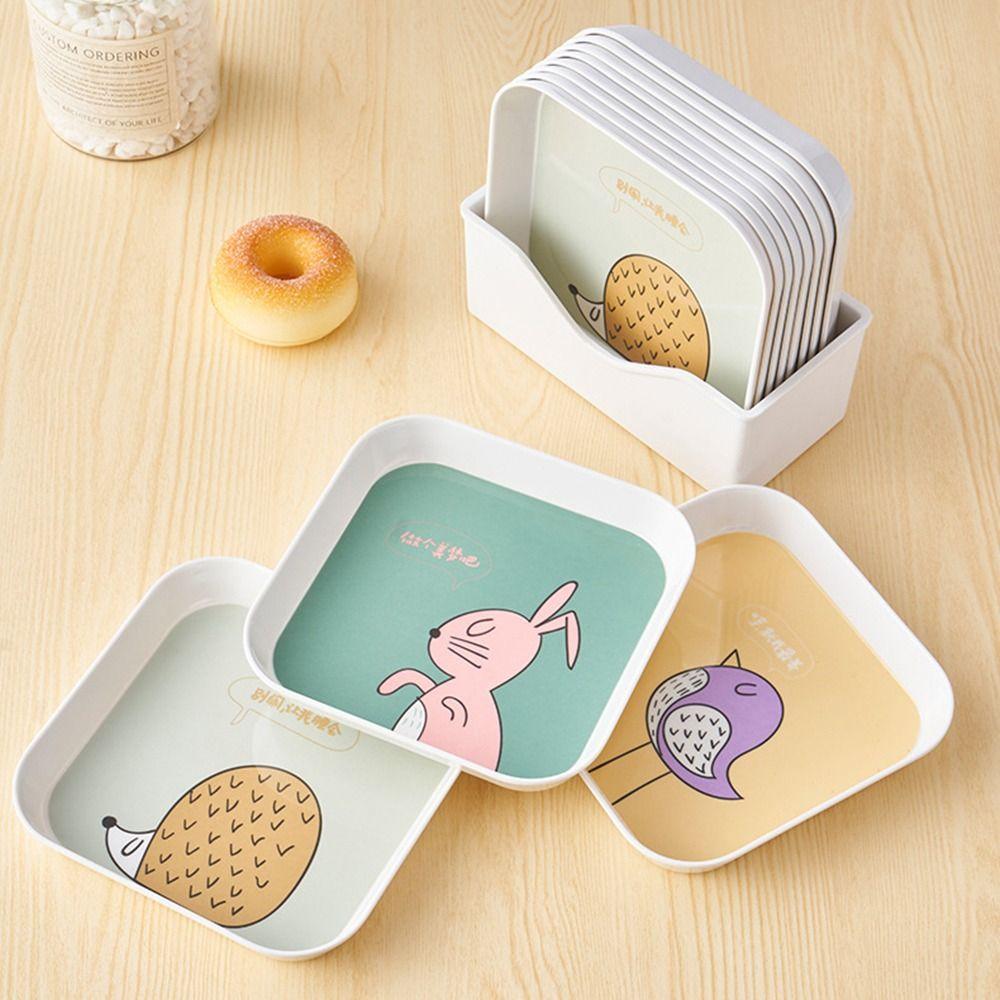 

4pcs Cute Animal Dessert Plate Rabbit Seasoning Dishes Home Decoration Cartoon Dinner Plate Kitchen