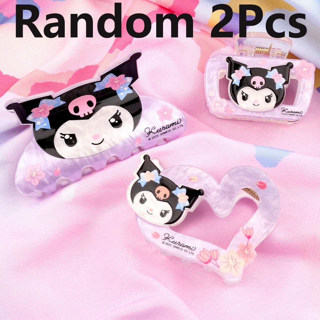 

1PC/Random 2Pcs Cute Sanrio Kuromi purple hair claw heart hair accessory
