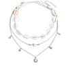 Seaside sun necklace jewelry versatile vacation style shell string chain multi-layer design necklace