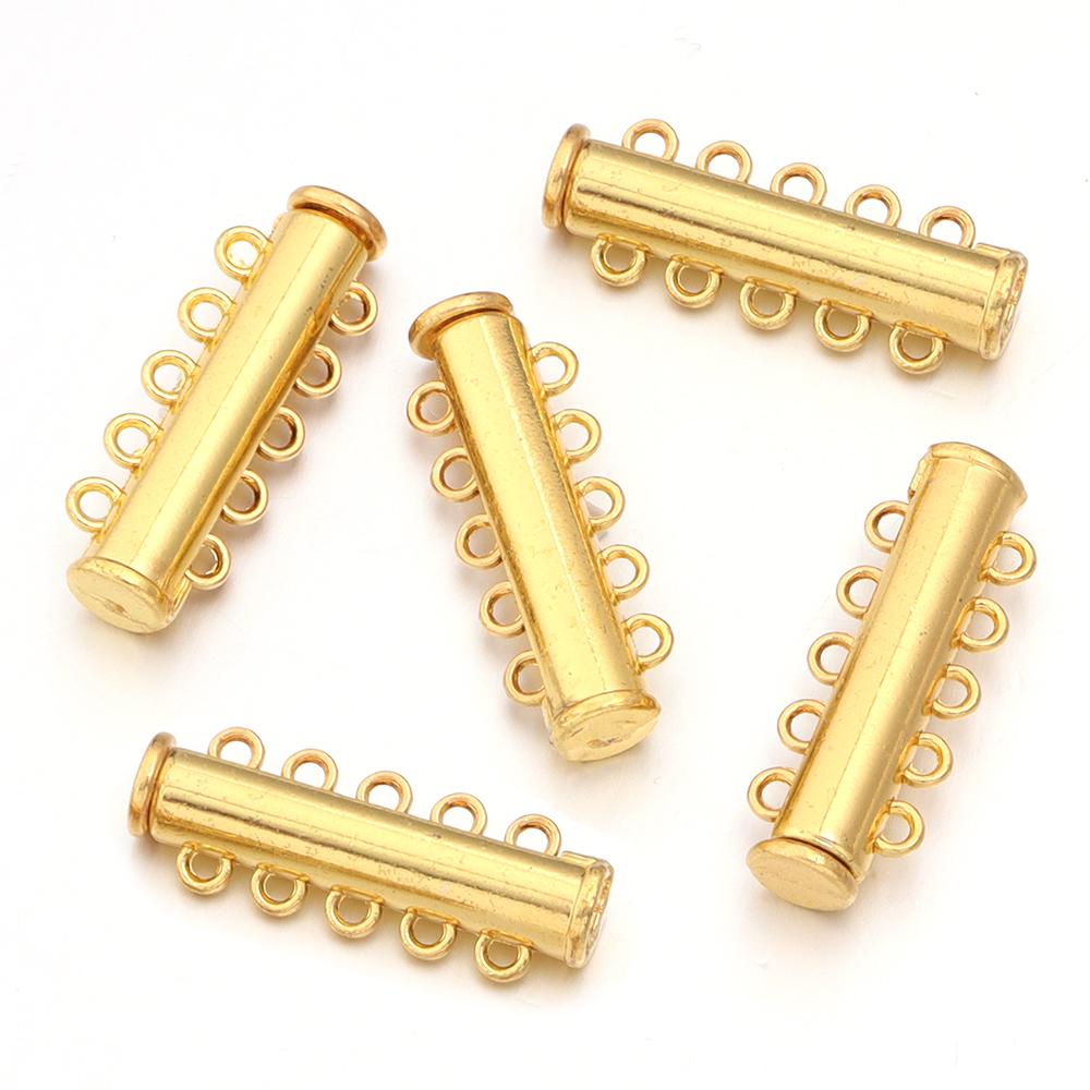 5Pcs 2/3/4/5/6/8 Holes Strong Magnetic Clasps Slide Tubes Lock Clasp Connectors DIY Bracelet Necklace Buckle Hook Jewelry Making