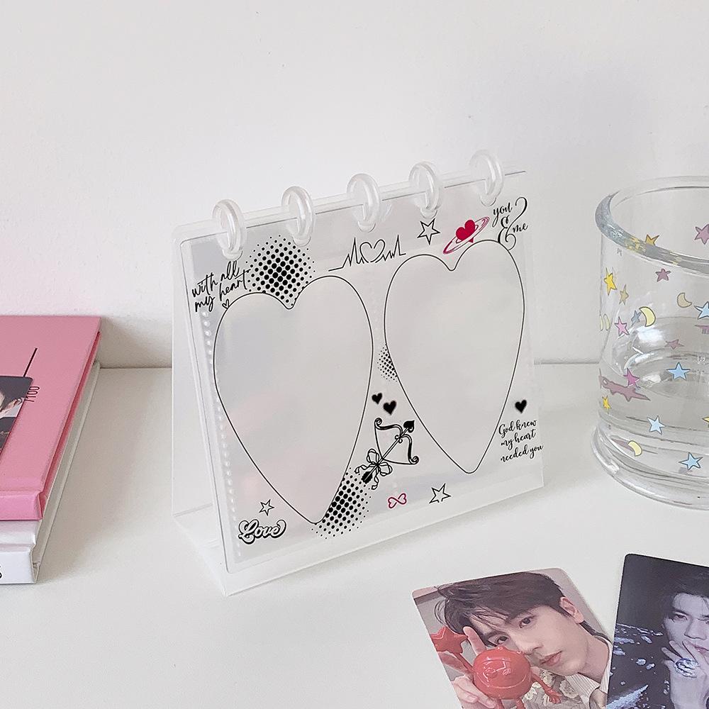 Cute Photocard Binder For 3 Inches Photocard Stand Type Mushroom Ring K-Pop Photocard Album For Idol Photo Collection