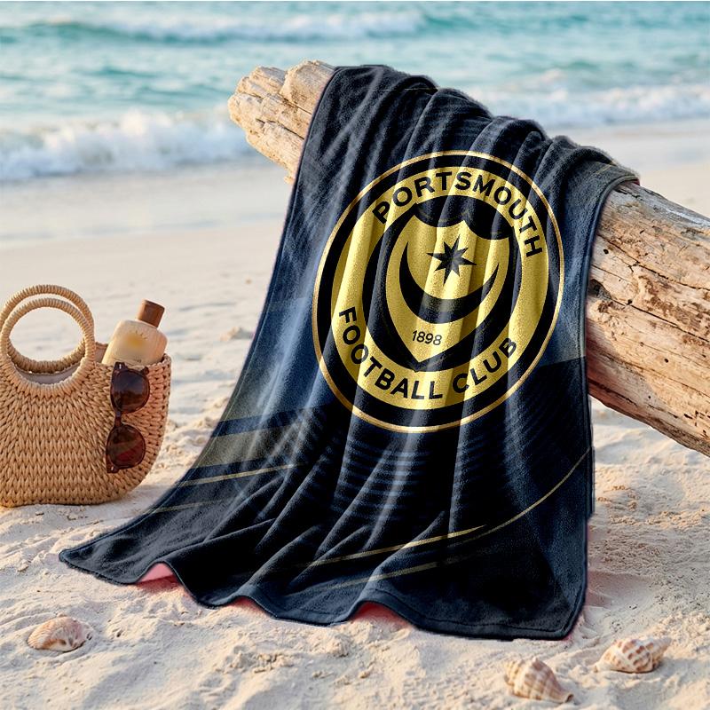 Asciugamano da Spiaggia Morbido Asciugatura Rapida Tema Portsmouth FC?Asciugamano Asciutto Per Vacanze Estive Al Mare Nuoto