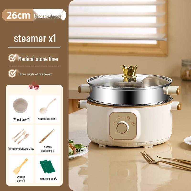 Wielofunkcyjny parowar elektryczny: Stal nierdzewna, Trójwarstwowy, Minutnik, do gotowania na parze, gotowania i duszenia