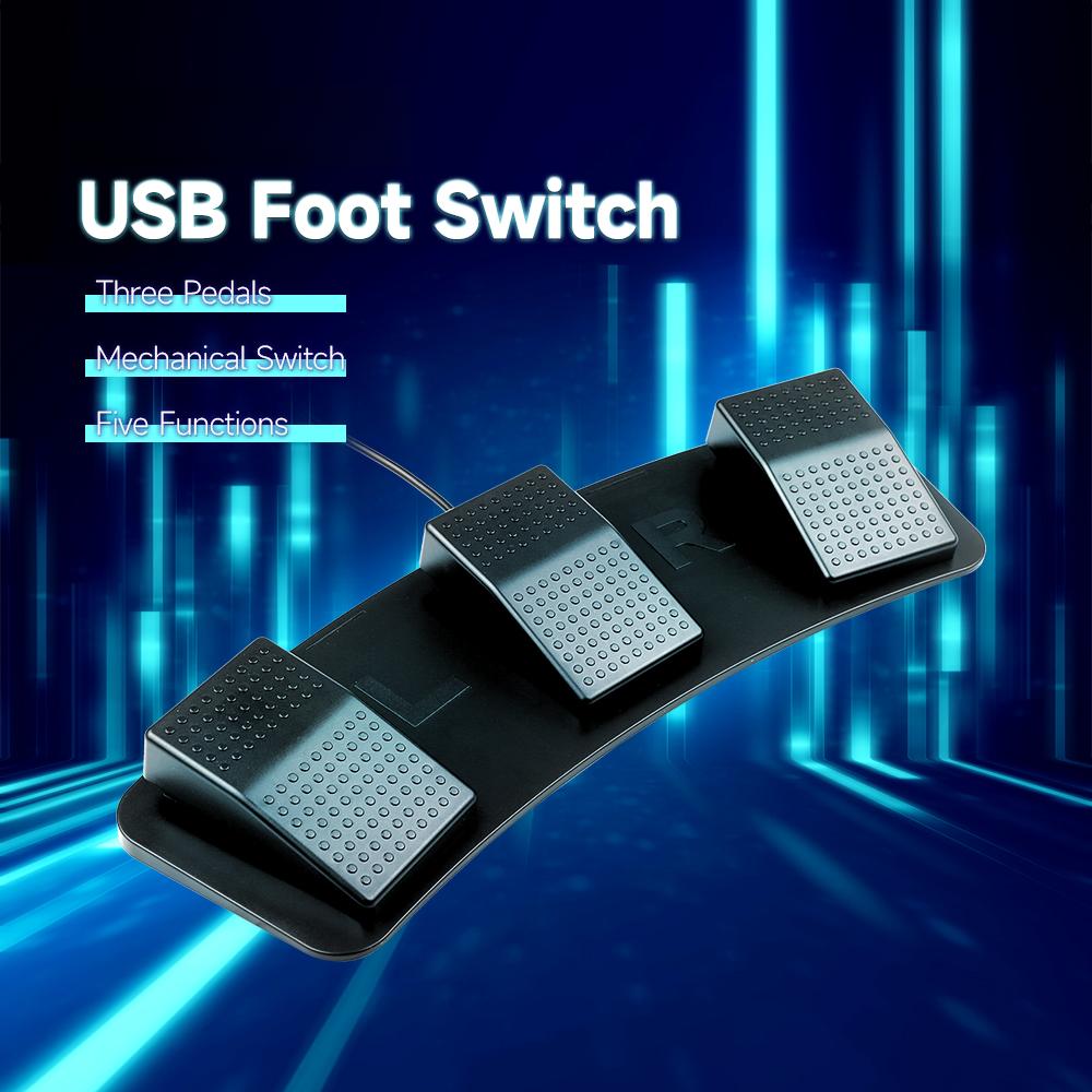 FS23-Pro USB Triple Foot Switch Multifunctional Customized Foot Pedal Mechanical Switch for Image Acquisition Music Game Control