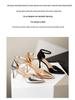 6693-1 Metallic Design One-Strap High Heels - Women's Sexy Pointed Toe Shoes