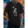 European Size Men'S Casual Round-Neck T-Shirt Featuring a Badminton Player Design - Short-Sleeved,Street Style Clothing, Men'S Sports Tee