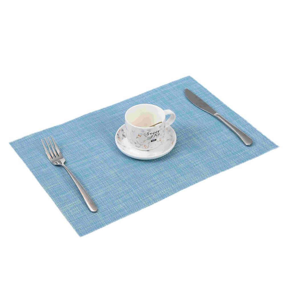 PVC Heat-Resistant Western Table Placemat Washable Dual-Tone Teslin Series Dining Table Cup Mat
