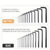 30Pcs/Set Wrench Set Hex Key Allen Wrench 0.028"- 3/8" Inch 0.7mm-10mm Metric Size Chromium-vanadium Steel Spanner Long Arm Tool