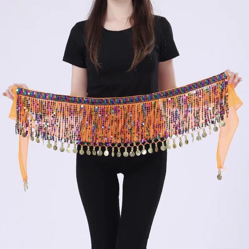 Sallantılı Payetli Boho Göbek Dansı Kalça Eşarbı Payetli Kalça Eşarbı Dans Performansı Kıyafetleri Caz Dans Aksesuarları Gösteri Kostümleri