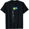Sweden Signature Flag Pole - Elegant Patriotic Swedish Flag Cotton Men T Shirt