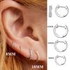 925 Silver Solid Small Stackable Hoop Earrings Zircon Stone Round Tiny Ear Aretes Hoops For Women S925 Jewelry