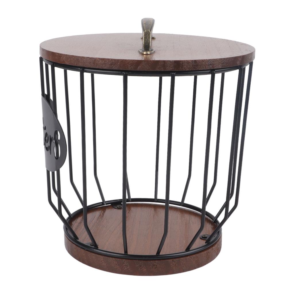 Rustic Coffee Filter Holder with Lid Coffee Filter Storage Container Coffee Pod Holder for Counter Coffee Bar Accessories Decor
