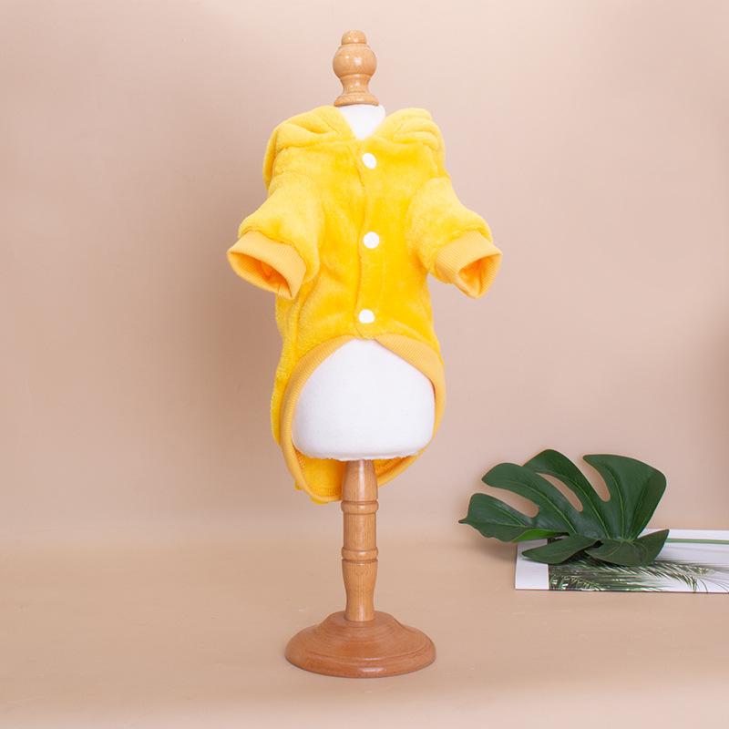 

Autumn and winter new dog clothes little yellow duck shape transformation clothing thickened and warm Bichon Teddy pet clothing XL жёлтый