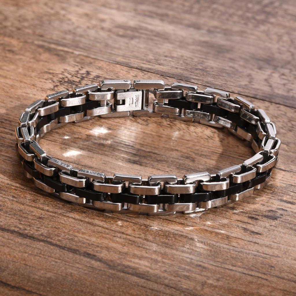 Gents Bracelet For Men ,Two Tone Stainless Steel Bracelet ,Men Jewelry