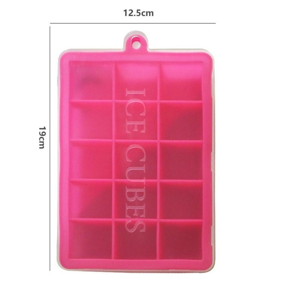 New Silicone Ice Cube Tray 15 Grid with Lid Square Ice Tray DIY Ice Maker Kitchen Tool