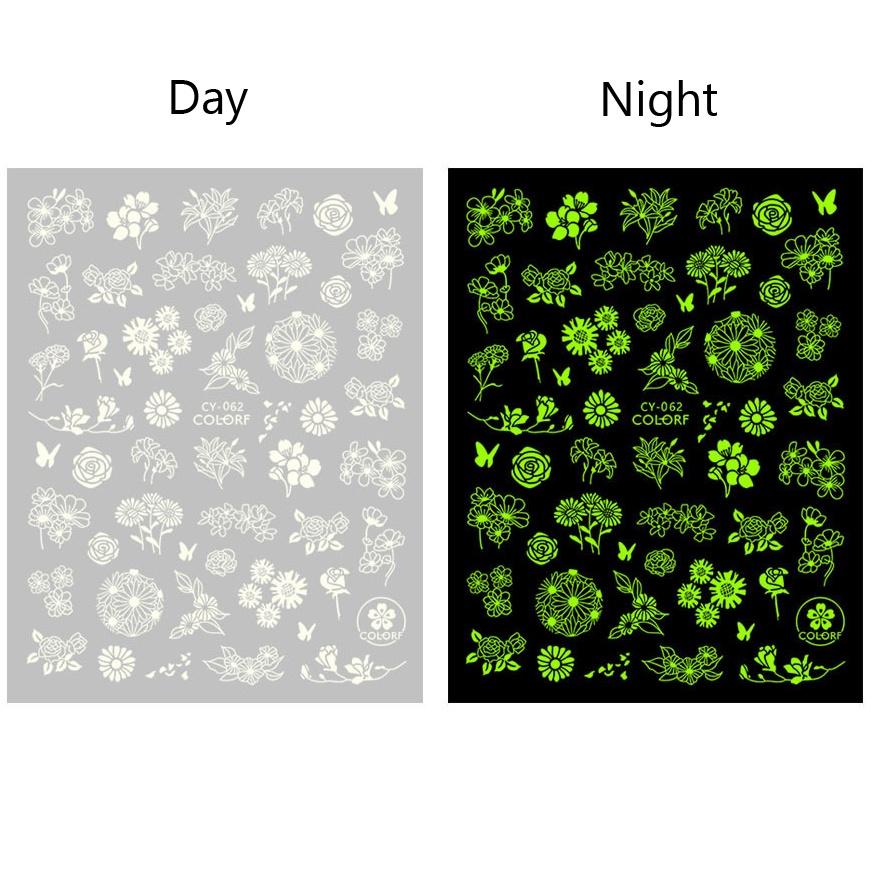 

1 лист светящиеся в темноте сказочная бабочка 3D водонепроницаемые наклейки для ногтей наклейки DIY маникюр украшения