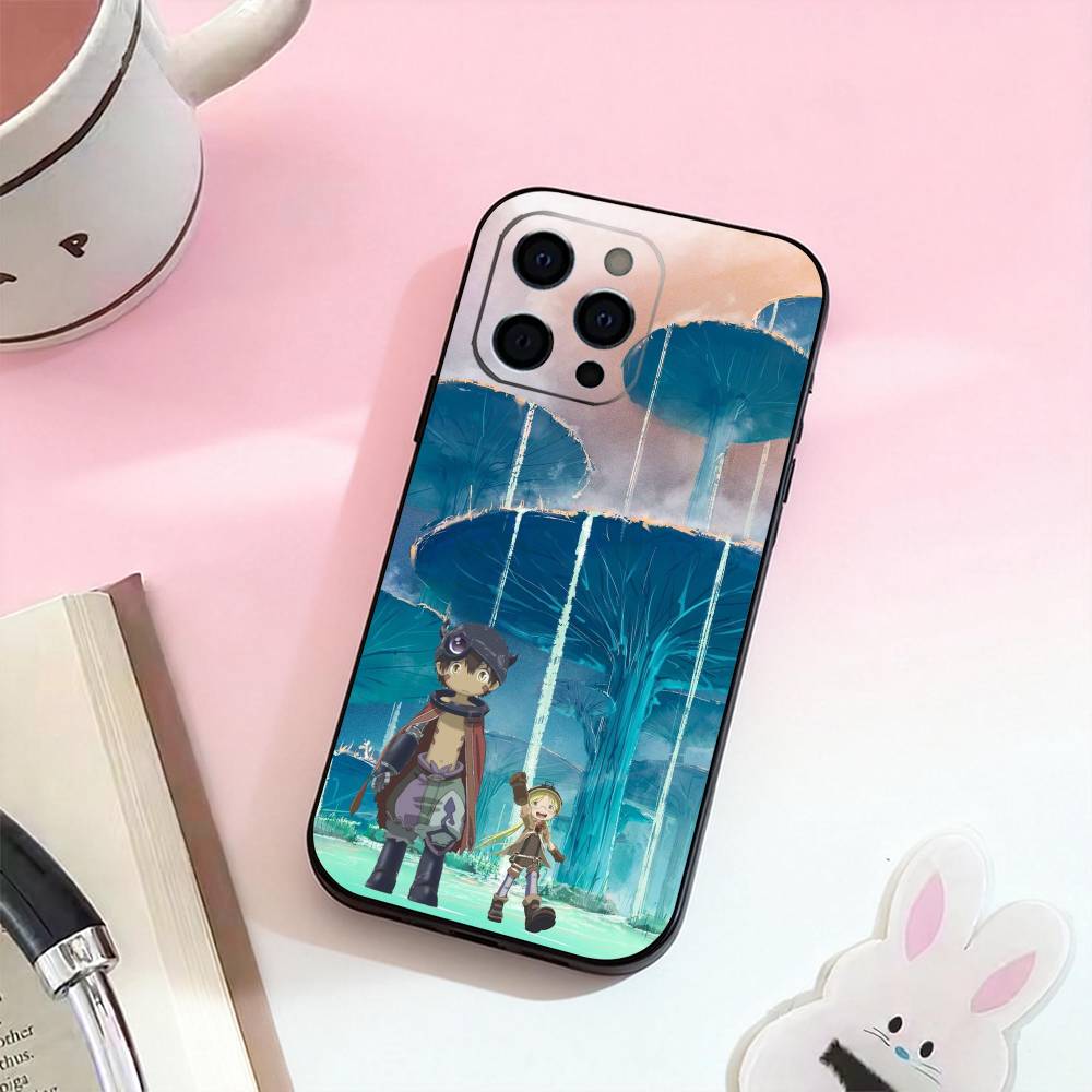 

M-Made In Abyss Anime Phone Case For iPhone 17,16,15,14,13,12,11 Plus,Pro Max,Soft Silicone Black Cover iPhone17PRO