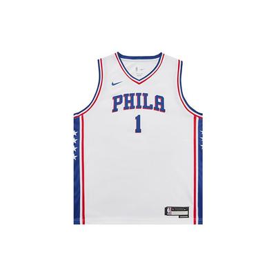 Kids Philadelphia 76ers James Harden Letter Print Sleeveless Sports Basketball Jersey Kids Tops White 3Z2B7BZ1P-76RJH