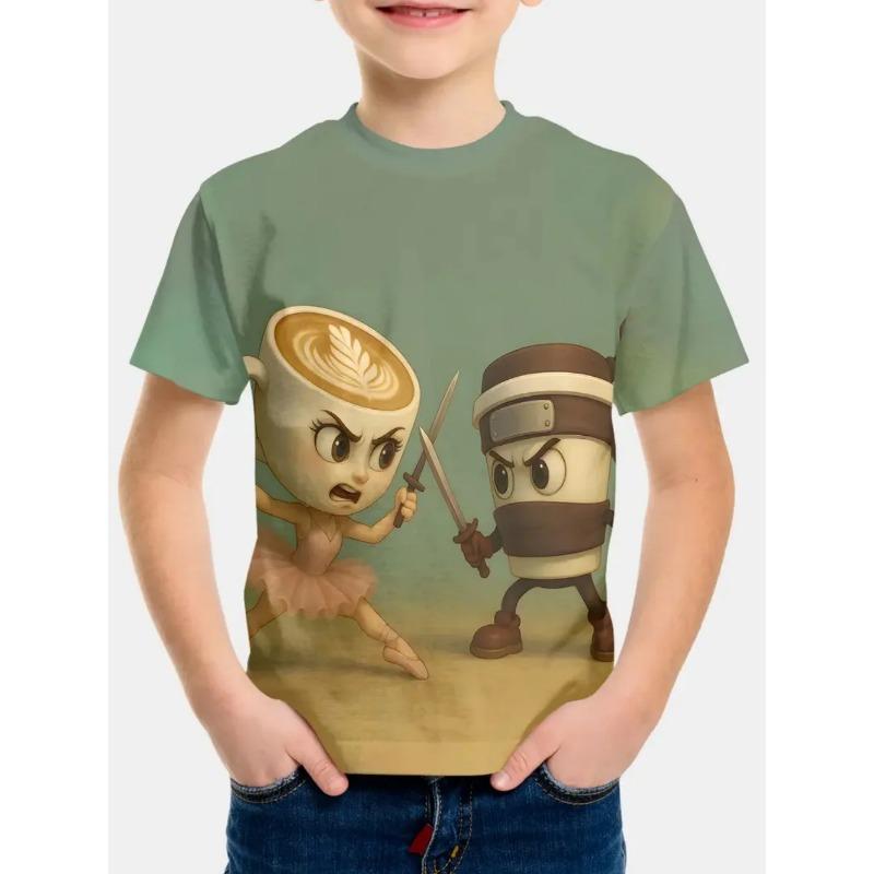 Italian Brainrot New Summer Print Short-Sleeved Refrigerator Camel 3D Printed Round-Neck T-Shirts for Boys Girls Kids' T-Shirt