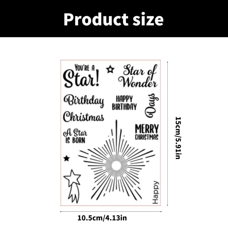 Greeting Words Patterned Stamp Blessing Words Clear Silicone Stamp for Scrapbooking Valentines Christmas Holiday Cards