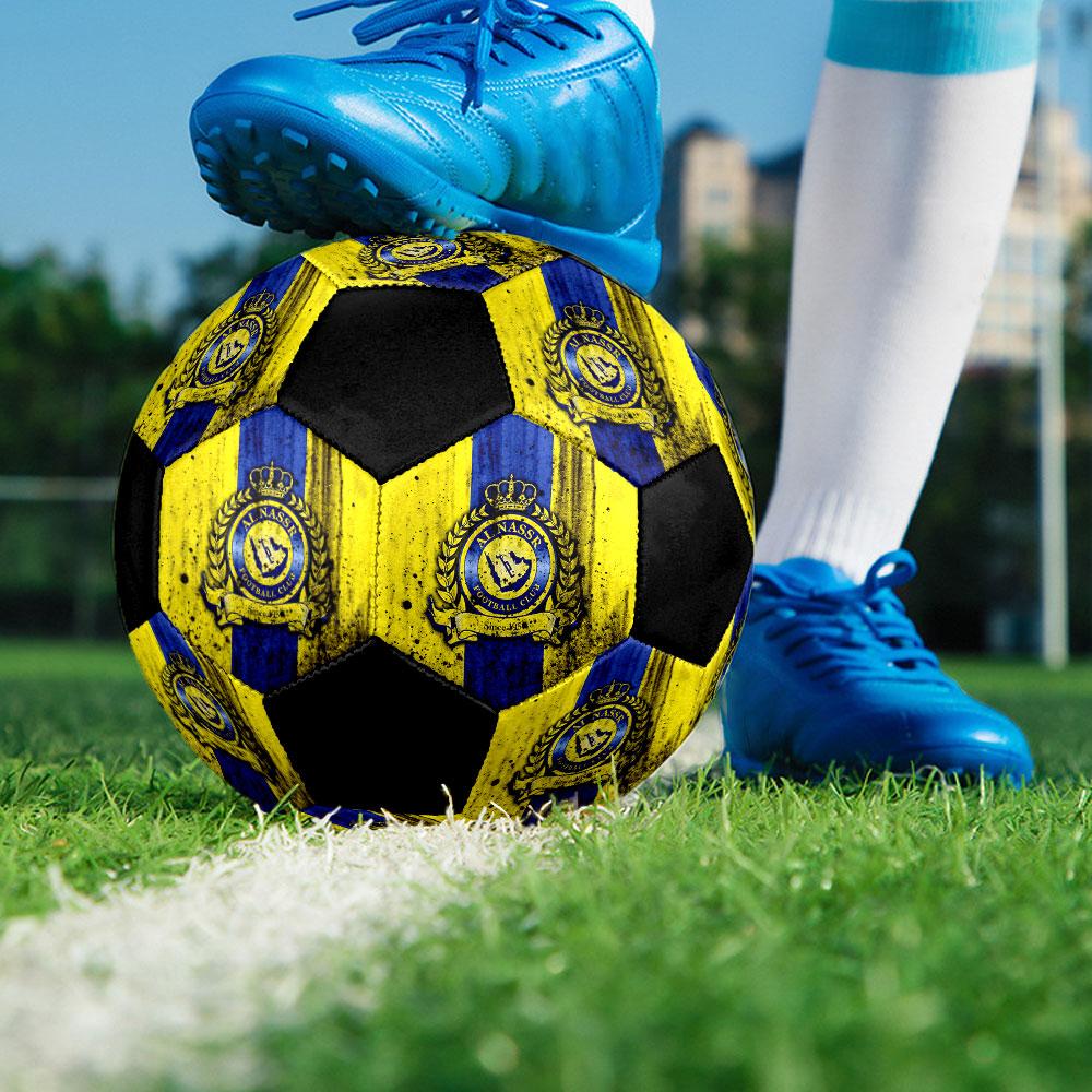 1 pz Pallone da Calcio Al-Nassr Misura 5 Pallone da Calcetto Indoor alla Moda Colorato Gioco per il Cortile - Ottimo Regalo per gli Appassionati di Sport HE26