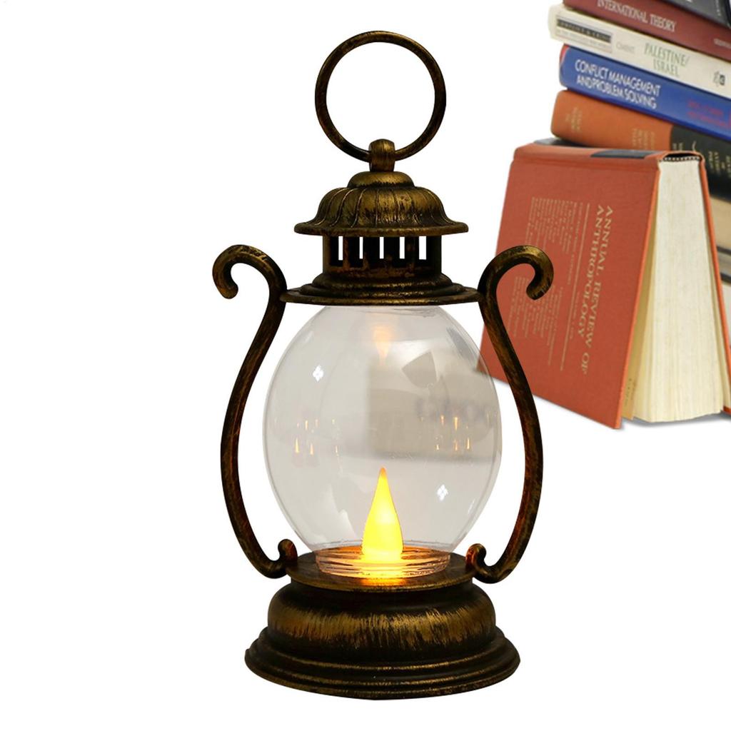 LED Retro Portable Lamp Outdoor Camping Lantern Desk Lamp Battery Powered Tent Light Garden Decoration Night Lights