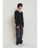 PARADIGMFILM [Ep.01] Reverse V-Neck Layered Knit (Black Gray)