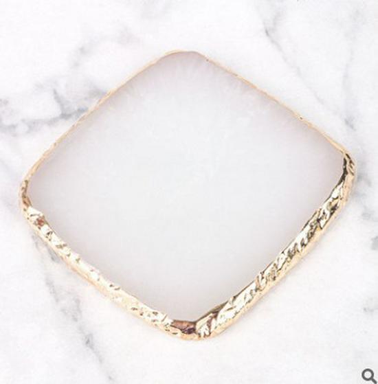 Gold Edge Resin Agate Nail Art Palette