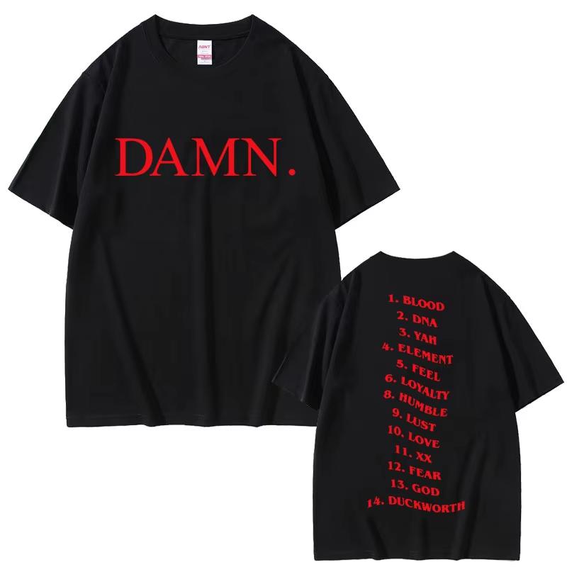 Rapper Kendrick Lamar DAMN Same Graphics T Shirt Summer Unisex Women Fashion Hip Hop Oversized TShirts Unisexs Vintage Cotton Tshirt