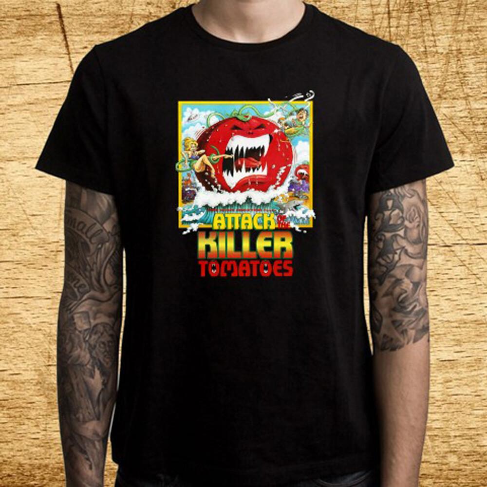 Attack of The Killer Tomatoes Men Black T-Shirt Size S-5XL XXXL