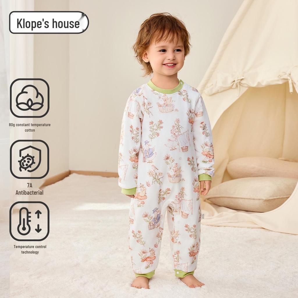 Camellia Constant Temperature Baby Sleeping Bag - Autumn & Winter Quilted Anti-Kick Blanket with Legs for Children