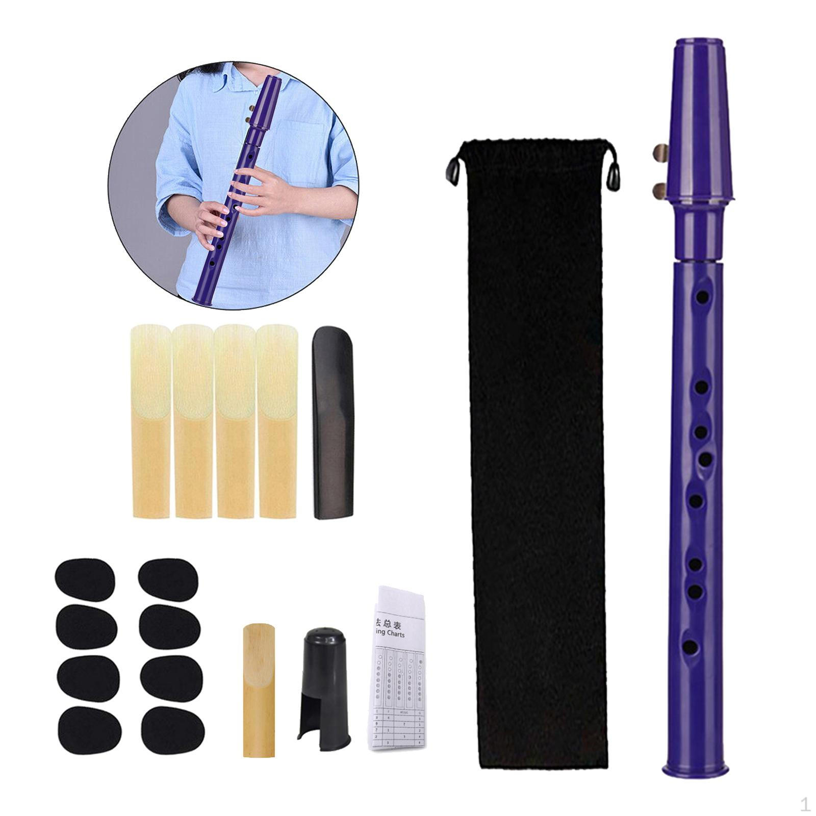 

Компактний дерев яний духовий саксофон із мундштуком і футляром для будь-якого рівня майстерності фіолетовий