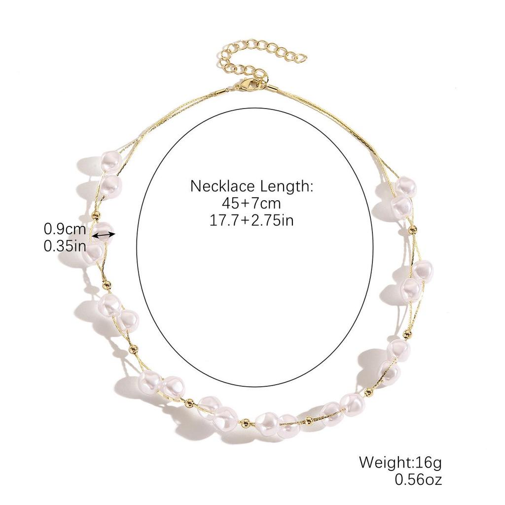 Vintage-Inspired Baroque Pearl Necklace: Light Luxury and Irregular Design