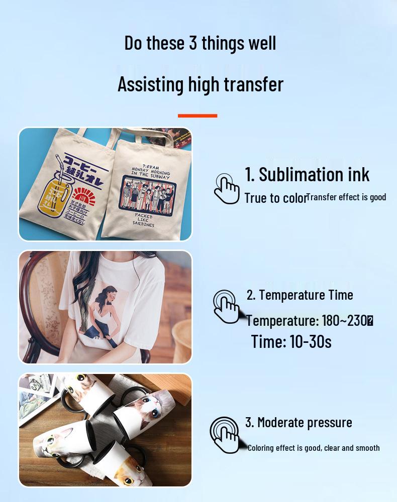 A-SUB Quick-Drying 125g Sublimation Transfer Paper for Polyester T-Shirts, A4 Heat Transfer, 120 Grams