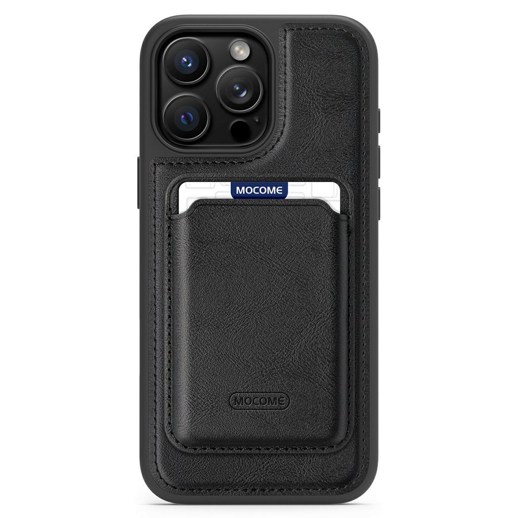 Für iPhone 16 Pro Magnetische Hülle mit abnehmbarem Kartenhalter TPU + PU-Leder Handy-Rückabdeckung