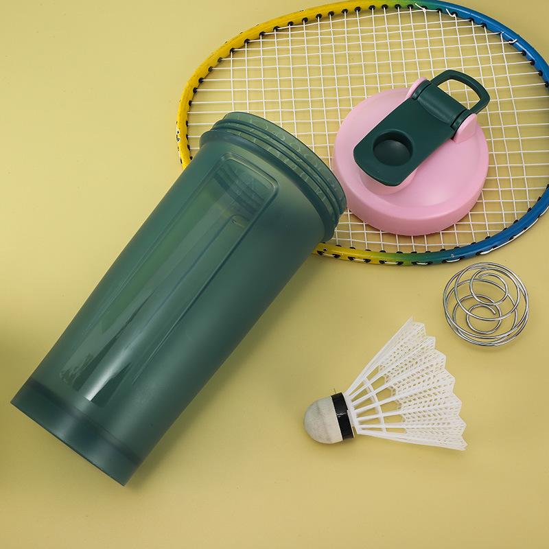 600ML Proteinpulver Shakerbecher, Milchshake-Becher, Fitness- und Sportwasserbecher mit Rührkugel, Bedruckbar