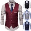 Plus Size Formal Men Solid Color Suit Vest Single Breasted Business Waistcoat