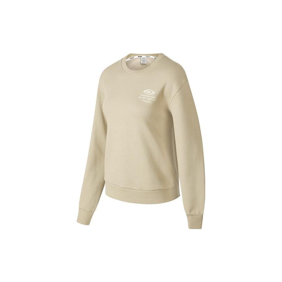 Skechers Letter Print Fleece Pullover Knit Sweatshirt Women sweatshirt P423W054-01GA M