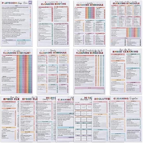 Adhd Cleaning Planner,Editable Home Cleaning Plan,Daily,Weekly, Monthly,Yearly Cleaner Schedule and Checklist,Adjustable Clean Up Household Chores