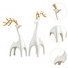 1 Pair Elk Deer Statues Figurines Desktop Ornament for Bookshelf Cabinets Versatile Resin Sculpture