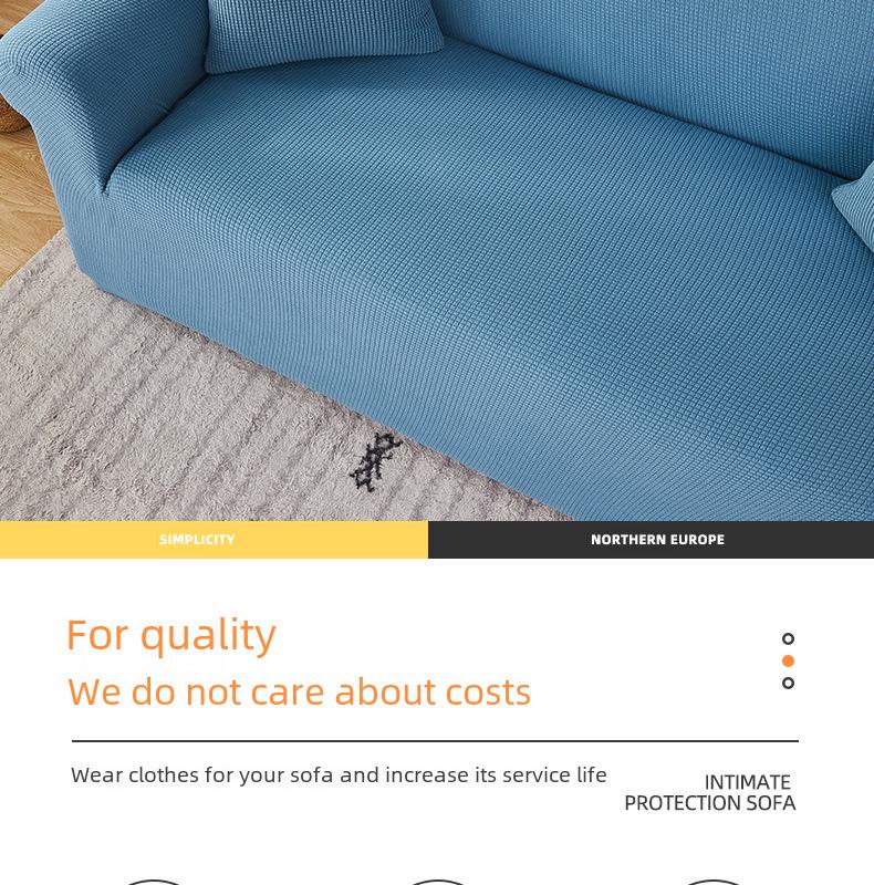 Solid Color Knitted Polar Fleece Sofa Cover - Full Coverage Cushion Cover