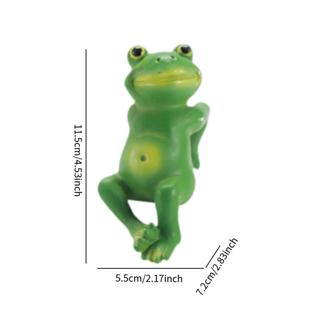 Niedliche Froschfigur Einweihungsgeschenk Moderne Außendekoration Handwerk Blumentopf-Halter für Terrasse Hof Balkon Rasen Zaun