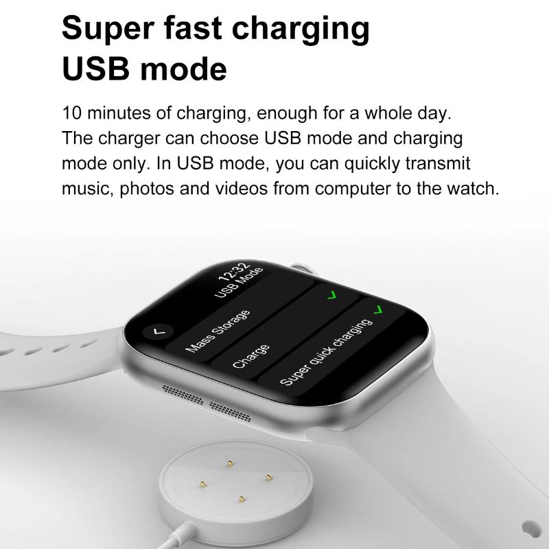 2025 Neue DT Watch 10 Smartwatch Herren Damen 3D-Menü 16GB Großer Speicher TWS Kopfhörer Videowiedergabe NFC Smartwatch für Apple