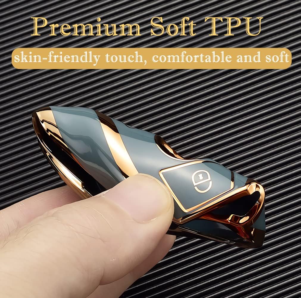 For Tesla Model X Key Fob Cover with Keychain, Full Cover Protection Key Fob Case Premium Soft TPU Smart Remote Key Holder