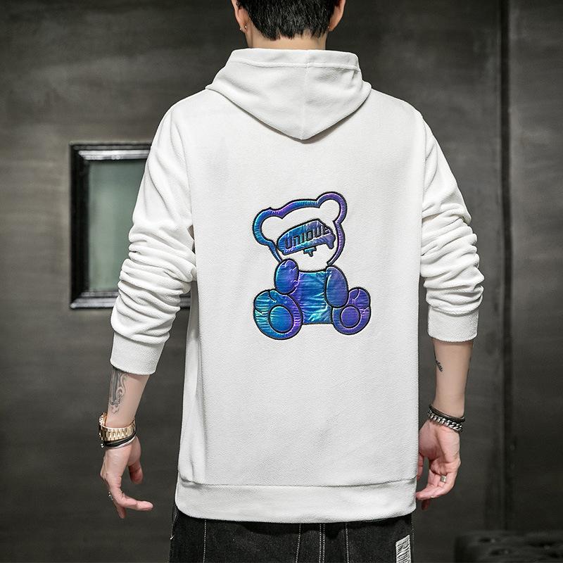 Sweater Men  S Winter Loose Hooded Sweater Autumn Long -Sleeved Casual Sweater M белый