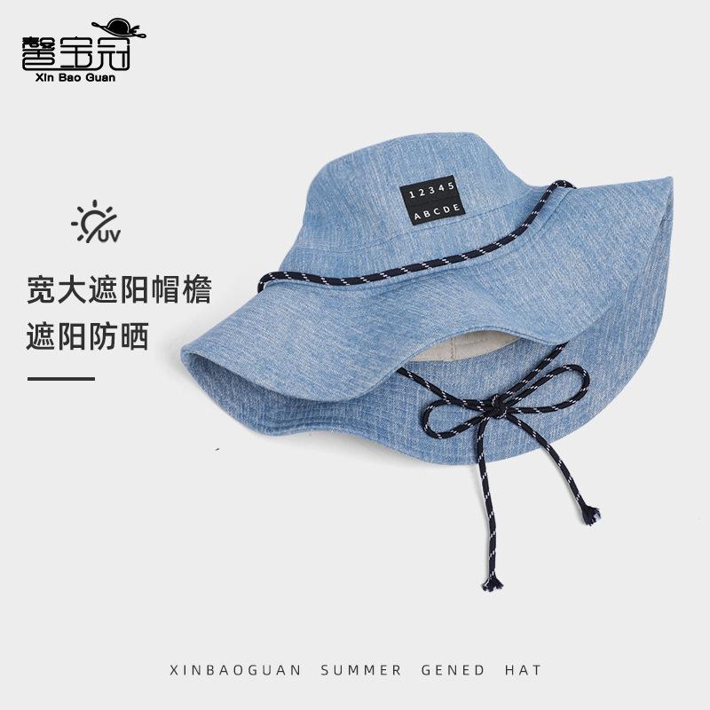 Fashion washed denim hat women's outdoor climbing bucket hat high sense summer camping sunshade sun protection hat