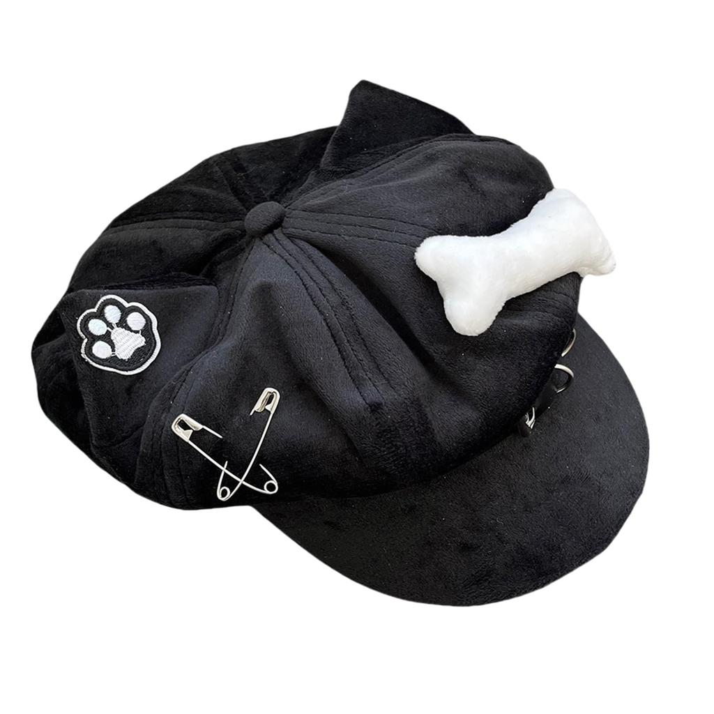 Octagonal Beret Gothic Harajuku JK Cat Ear Japanese Winter Number A [RUNQIU] Hat, Style, Women's, Style, Hat, Cap, Design, Cute, Angelic, Subculture,